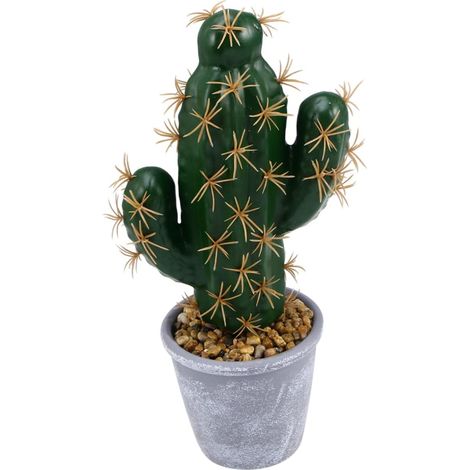 Plante Artificielle Cactus en Pot Vert, Décoration Créative et Réaliste, sans Entretien, pour Salon ou Bibliothèque, Ornement Tropical Solide (1/5)