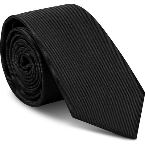 Schmale Herrenkrawatte – 1 Stück – Atmungsaktives Material – Verstellbar und waschbar – Für Hochzeiten und Büro – Schwarz, 6 x 145 cm (1/5)