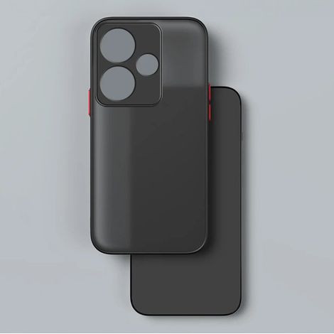 Funda de silicona para Xiaomi Poco F6, con protección para la cámara, transparente/negra. (1/4)