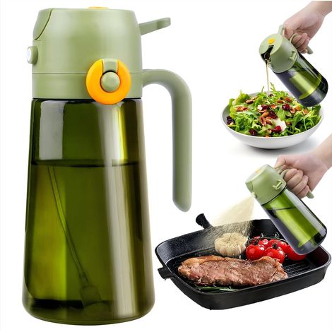2-in-1 Öl-Sprühflasche aus Glas, 470ml, für Küche und Airfryer (1/5)