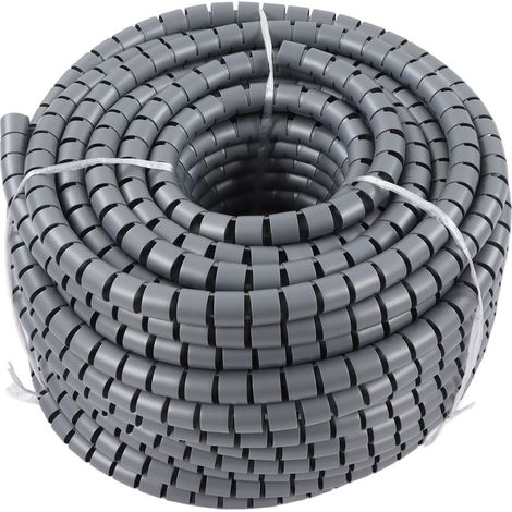 Gaine spiralée PE pour câbles, tube protecteur flexible enrouleur, manchon de fils électriques, Ø22mm / 0,87in, 50m / 164,04ft, pour appareils électroménagers. (1/5)