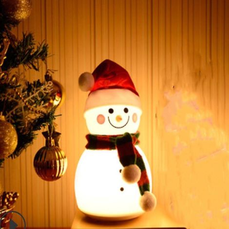 Veilleuse USB Bonhomme de neige, lampe de nuit LED rechargeable USB en silicone (1/2)