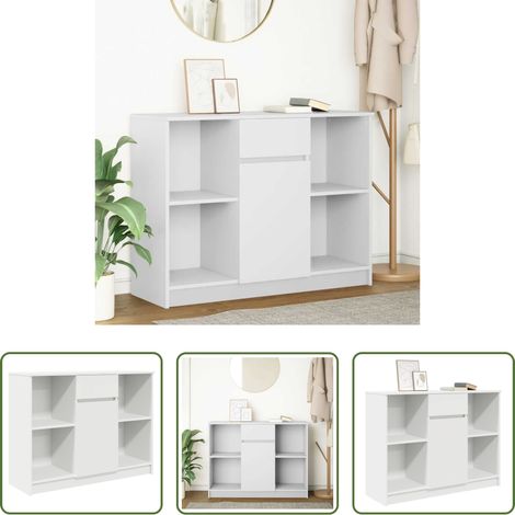 vidaXL Stauraum - Sideboard mit Schublade Weiß 101x35x76 cm Holzwerkstoff (1/5)