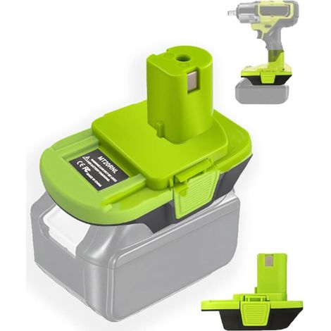 MT18RL Adaptateur de batterie pour outil de batterie Ryobi 18 V, convertisseur de batterie avec connexion USB, convertir avec batterie Makita 18 V pour outil Ryobi 18 V Lithium Ion