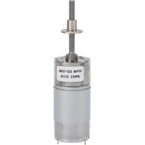 Moteur à engrenages DC 12V 22RPM, couple élevé M6 x 50, vitesse réductible réglable pour ventilateur électrique, micro-moteur robuste. (1/5)