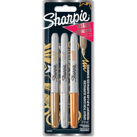 Sharpie metlico bl3 rotuladores permanentes fine surtidos blister de 3 unidades (1/3)