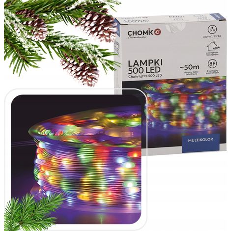 Micro luci LED per albero di Natale su bobina, multicolore, 500 l, 3+50 m (1/4)