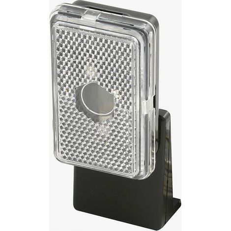 Autobest – Feu de position avant sur support caoutchouc – Réflecteur rectangulaire homologué blanc – 12V avec ampoule – Entraxe fixation 15mm