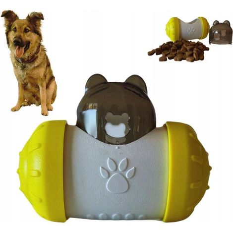 Giocattolo interattivo per cani con dispenser di crocchette, colore giallo. (1/3)