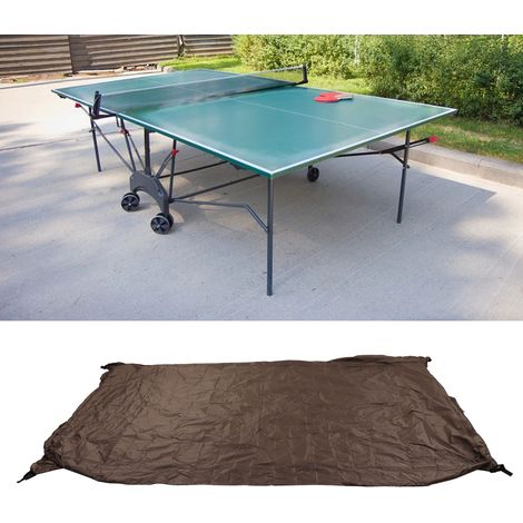 Wasser- und staubdichte Tischtennisplattenabdeckung für den Außenbereich, silber- oder braunfarben beschichtet, für Garten oder Terrasse. (1/5)