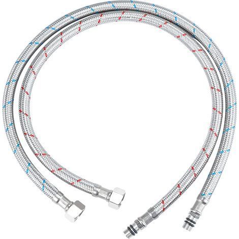 2 Pièces Tuyau Flexible, Acier Inoxydable, G3/8 x M10, Résistant Pression, Cuisine Salle de Bain (1/5)