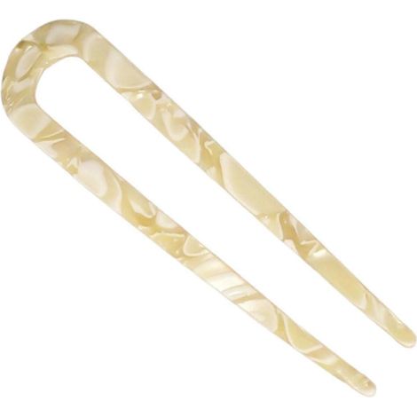 Bâtonnet à chignon en acrylique en forme de U, épingle à chignon en acrylique à fixation sécurisée, pour coiffures féminines-Yellow (1/5)