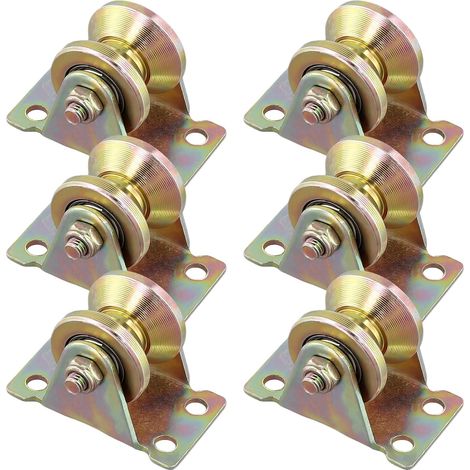 Lot de 6 roues de poulie à rainure en V, 31 mm de diamètre, roulettes rigides pour portail coulissant, extérieur, fitness, capacité de charge de 20 kg (1/5)