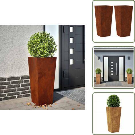 vidaXL Pflanzkübel 2 Stk. 35x35x75 cm Wetterfester Stahl (1/5)