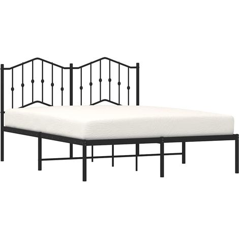Estructura cama sin colchón con cabecero metal negro 140x190 cm vidaXL (1/5)