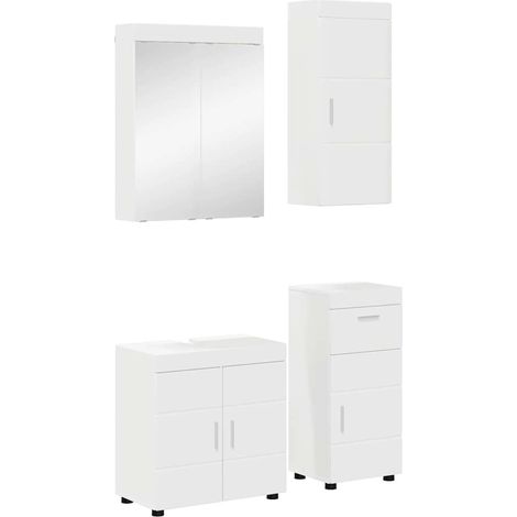 Badezimmermöbel-Set TULUM 4 pcs Weiß 60 x 34 x 63 cm (1/5)
