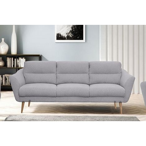 Canapé en tissu luxe 3 places, TRENDY gris clair (1/4)