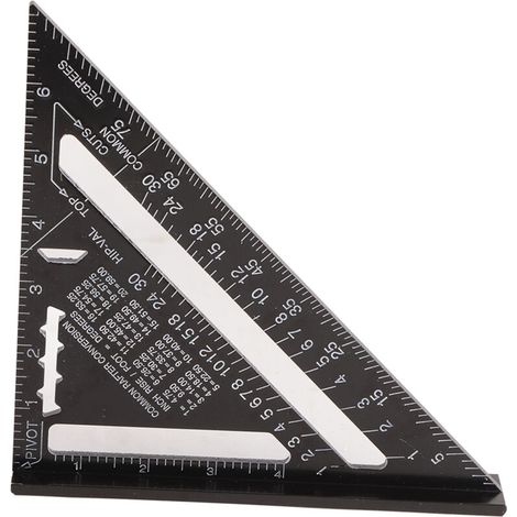 Escuadra de carpintero, regla de ángulo recto de aluminio para carpintería, regla de ángulo recto cuadrada para ensamblaje, transportador cuadrado para carpintería y (1/5)