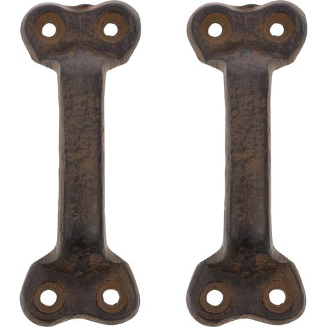 Poignées de porte HEMOTON style grange rustique vintage en fonte (1/5)