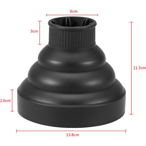 Diffuseur de Séchoir à Cheveux Pliable, Couverture pour Lisseur et Brushing, Accessoire Coiffure Professionnel (Noir) (1/5)