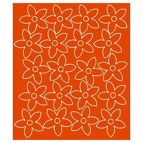 Wandaufkleber Blumen, 20 Stück, orange matt