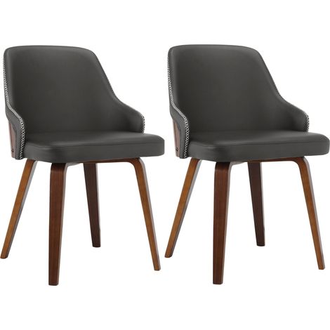 OkidoChaise de salle à manger 2 Pack Brown PU (1/5)