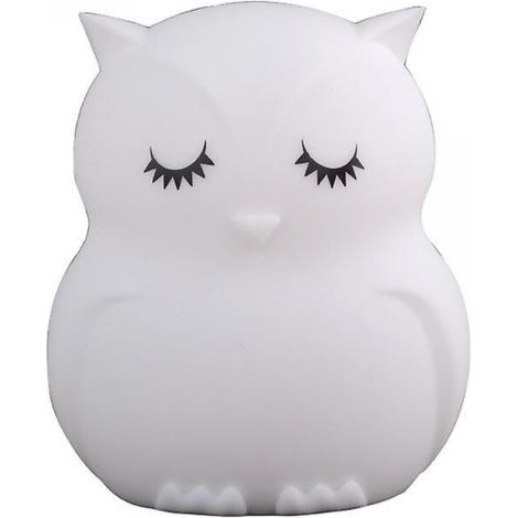 Veilleuse, lampe de chevet pour enfants/enfants, luminosité et couleur réglables, commande tactile + télécommande - Chouette moyenne (1/5)