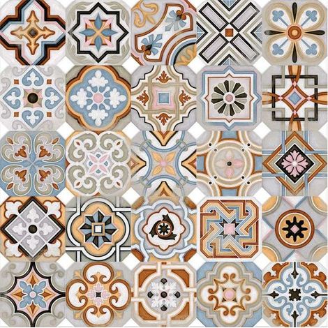 Eiffel Art Construction – Carrelage en grès cérame émaillé 20x20 cm – Effet ciment patchwork – Finition mate – Pour sols et murs intérieurs – Boîte de 0.96m² (1/5)