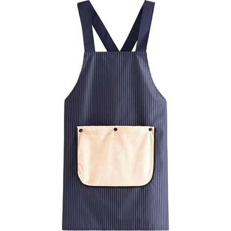 Grembiule impermeabile con cinghie incrociate e asciugamano incluso, design multifunzionale, con tasche, adatto per cucinare all'aperto, unisex. (1/5)