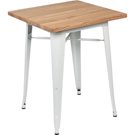 Tavolo da pranzo industriale quadrato 7house in legno e acciaio, 60x60x76 cm