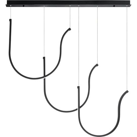 Suspension LED dimmable design moderne Arqua 3R - Noir (1/3)