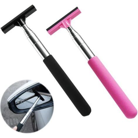 2 Pcs Telescopic Car Window Squeegee, Telescopic Rearview Mirror Wiper Squeegees for Car Mirror Window, Rearview Mirrors, Windows