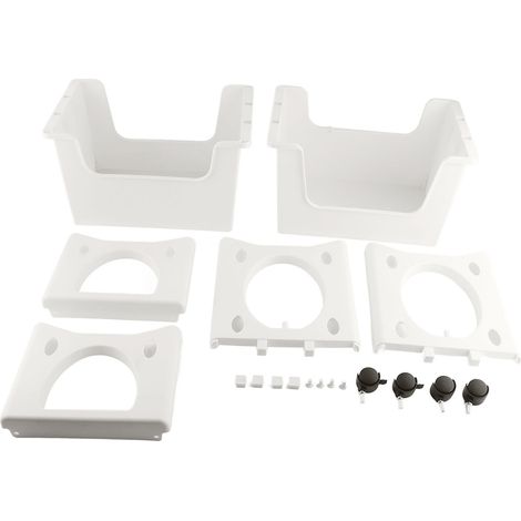 Chariot de rangement mobile grande capacité, épais, avec roulettes verrouillables, pour livres, jouets, flacons d'épices, 2 niveaux, blanc (1/5)