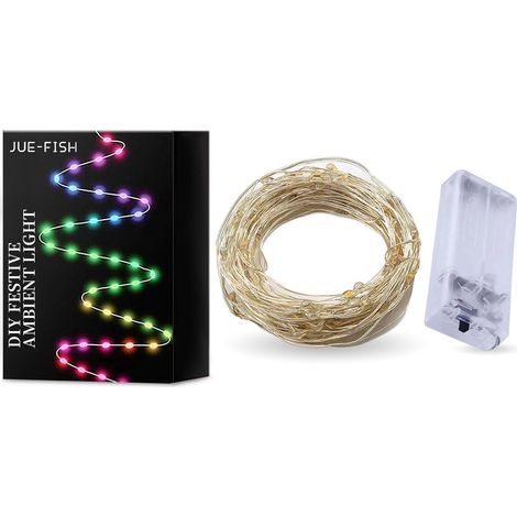 Guirlande lumineuse Jue-Fish, lumières LED clignotantes, guirlande décorative extérieure pour sapin de Noël, ruban lumineux d'ambiance - 1 mètre, 10 lumières -- BIEMMEDUE (1/5)