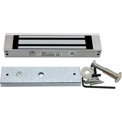Cerradura electromagnética de 180 kg/350 lb, 12 V CC, instalación empotrada, resistente al agua, con sistema de seguridad NC para control de acceso, para puertas de madera, metal y vidrio. (1/3)