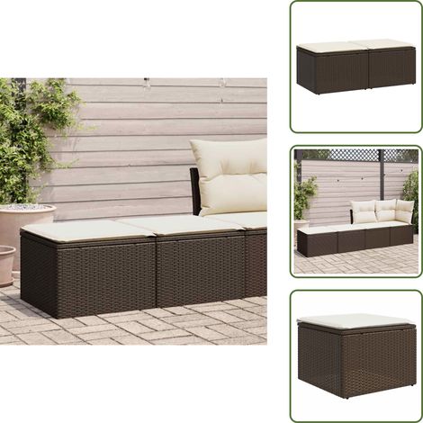 Ratán sintético - vidaXL Set sofás jardín y cojines 2 pzas ratán sintético acacia marrón - Cojines desenfundables