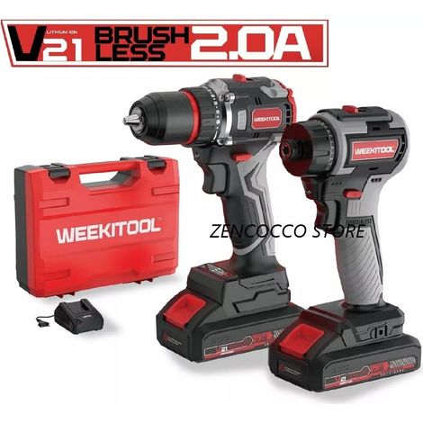 Trapano Avvitatore + Avvitatore a Impulsi 2 Batterie 21V 2.0Ah NW-D5212D+S5213
