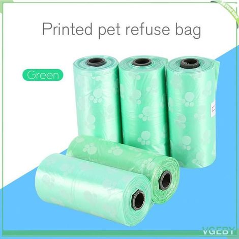 Sac à déchets pour animaux - FAFEICY - 5 rouleaux (75 sacs) - 26x31 cm - HDPE - Ouverture facile (1/5)