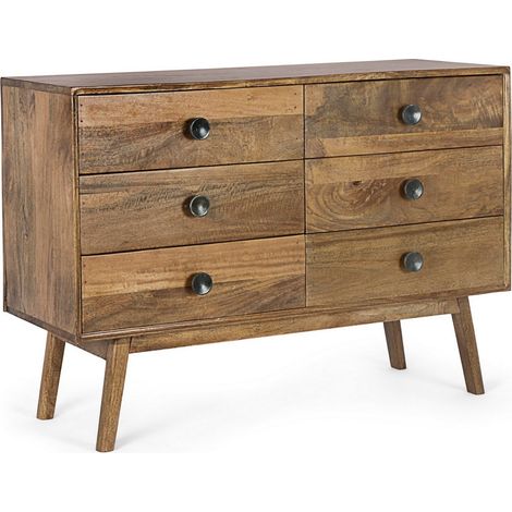 Cassettiera "Sylvester" per interno, con 6 Cassetti, 124 x 50 x 70 cm -6 Cassetti - 114x40x80h cm (1/5)