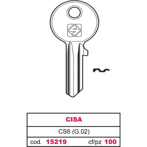 Silca CHIAVE OTTONE CS6 (G.VAC 0) CISA 20.00 pz