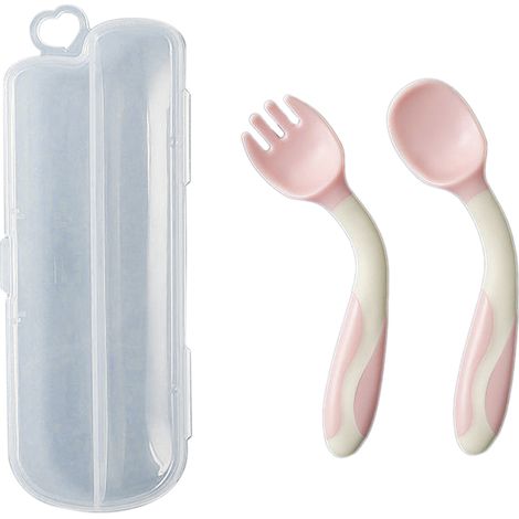 Cuillère D'apprentissage Bébé - Tige Flexible En TPE - Poignée Ergonomique Large - Sans Bords Tranchants - Pour Enfants De 6 Mois À 3 Ans - 1 Pièce