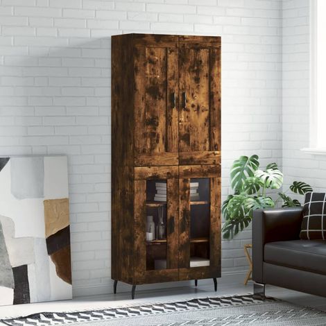 Highboard Räuchereiche 69,5x34x180 cm Holzwerkstoff (1/5)