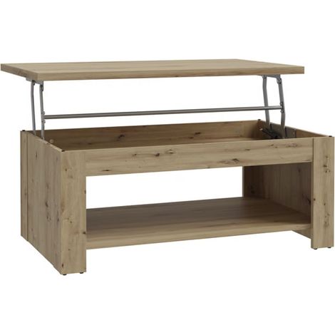 Home Heavenly® - Mesa centro elevable DUMI. Mesa auxiliar de salón elevable de líneas rectas modernas. Altura de 45,2 hasta 66 c Color : Artisan (1/5)