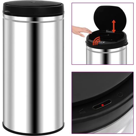 Poubelle à capteur automatique 70 L Acier inoxydable - The Living Store (1/5)