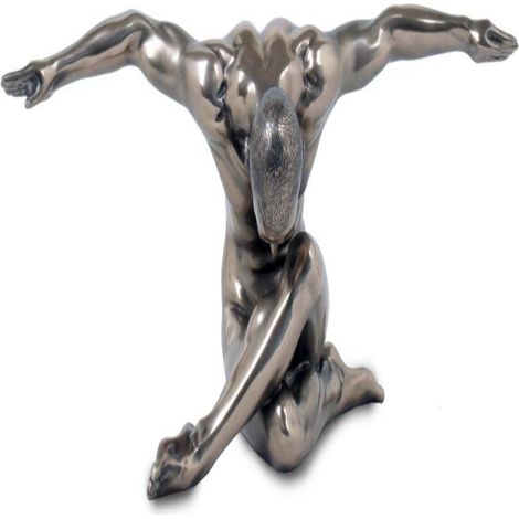 Signes Grimalt Figurines en bronze  Homme à bras ouverts en bronze argenté 11x26x10cm 19966