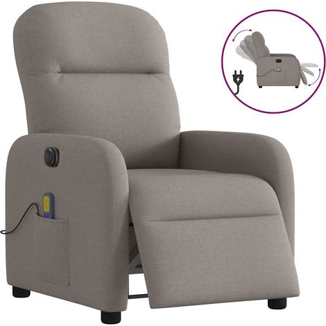 Massagesessel Elektrisch Taupe Stoff