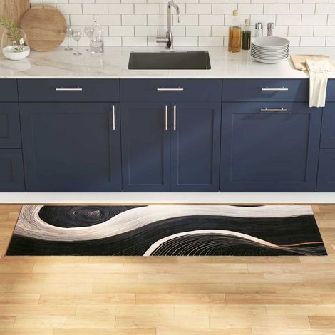 Tapis de Cuisine-Tapis d'intérieur Noir 180 x 60 cm Velours 231056 (1/5)