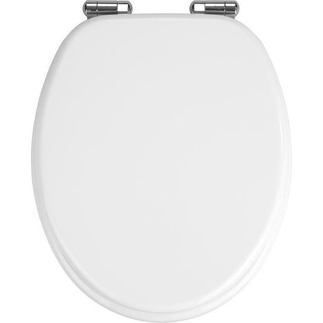 Abattant WC blanc classique en MDF avec garniture silencieuse, WENKO (1/5)