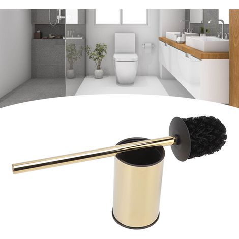 Porte-brosse WC sur pied en acier inoxydable, ensemble de brosses de nettoyage WC, style bas (1/5)