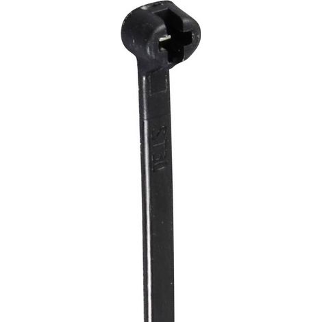 TRU COMPONENTS TC-12814184 Serre-câble 100 mm 3 mm noir avec languette métallique, stable aux intemp